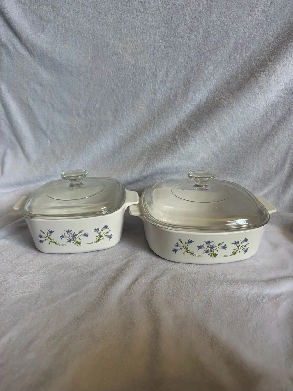 Corning Ware Blue Dusk & Plain Set of 2 Casserole Baking Dishes 1.5 & 1L w/lids